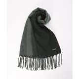 ブラック | 【抗菌防臭】編地切り替えワイドマフラー | ikka 