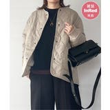 ベージュ | キルトファーリバーシブルブルゾン | ikka