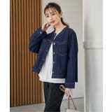 ストレッチデニムノーカラーシャウター【親子コーデ】 | ikka  | 詳細画像7 