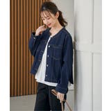 ストレッチデニムノーカラーシャウター【親子コーデ】 | ikka  | 詳細画像8 