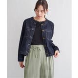 ストレッチデニムノーカラーシャウター【親子コーデ】 | ikka  | 詳細画像11 