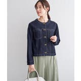 ストレッチデニムノーカラーシャウター【親子コーデ】 | ikka  | 詳細画像15 