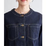 ストレッチデニムノーカラーシャウター【親子コーデ】 | ikka  | 詳細画像30 