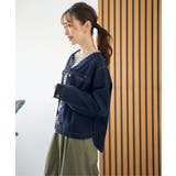 ストレッチデニムノーカラーシャウター【親子コーデ】 | ikka  | 詳細画像3 