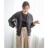 シアー9分袖カーデブルゾン | ikka | 詳細画像1