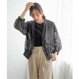 シアー9分袖カーデブルゾン | ikka | 詳細画像3