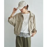 ベージュ | レーヨンナイロンツイルロールアップブルゾン | ikka