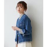 ストレッチノーカラーデニムGジャン | ikka  | 詳細画像3 