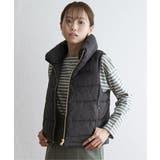 チャコール | 細コールボリューム襟ベスト | ikka 