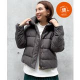 チャコール | 細コールボリューム襟ダウンジャケット | ikka 