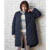 ネイビー | 撥水キルティングフードコート | ikka 