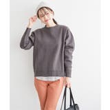 チャコール | ダブルフェイススウェットライクニット | ikka 