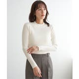 オフホワイト | ミニハイネックリブニット | ikka 