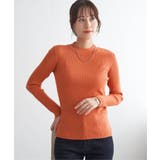 オレンジ | ミニハイネックリブニット | ikka 