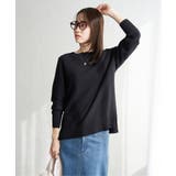 ブラック | 【洗濯機で洗える】GOKU楽ニットプルオーバー | ikka 