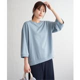 ブルー | 【接触冷感】冷感ミニ裏毛スウェットT  | ikka 