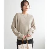 ベージュ | ラメスパンコールニットプルオーバー | ikka 