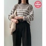 【雑誌InRed12月号掲載】コットンミックスバックスリットニット【親子コーデ】 | ikka  | 詳細画像1 