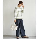 フェザー切り替えボーダーニットプルオーバー | ikka  | 詳細画像11 