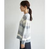 フェザー切り替えボーダーニットプルオーバー | ikka  | 詳細画像24 