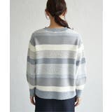 フェザー切り替えボーダーニットプルオーバー | ikka  | 詳細画像25 