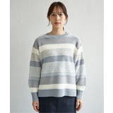 フェザー切り替えボーダーニットプルオーバー | ikka  | 詳細画像26 