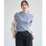 袖配色ワイドリブニットプルオーバー | ikka  | 詳細画像8 