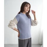 袖配色ワイドリブニットプルオーバー | ikka  | 詳細画像12 