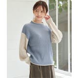 袖配色ワイドリブニットプルオーバー | ikka  | 詳細画像2 