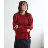 肩ボタン変形リブニットプルオーバー | ikka  | 詳細画像15 