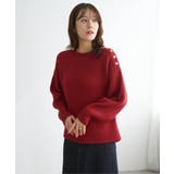 肩ボタン変形リブニットプルオーバー | ikka  | 詳細画像16 