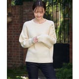 肩ボタン変形リブニットプルオーバー | ikka  | 詳細画像1 