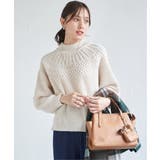 アイボリー | 求心編みニットプルオーバー | ikka 