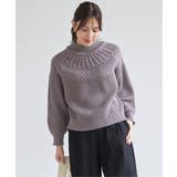 コーヒー | 求心編みニットプルオーバー | ikka 