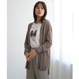 ブラウン | 洗える針抜きカーディガン | ikka 