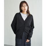 ブラック | 【UVケア／毛玉防止】コットンMIXニットカーディガン | ikka 