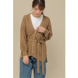 ブラウン | ベルト付きニットカーディガン | ikka 