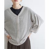 Vネックラメニットカーディガン | ikka  | 詳細画像7 