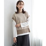ベージュ | 【雑誌InRed11月号掲載】ニットベストアンサンブル【親子コーデ】 | ikka 