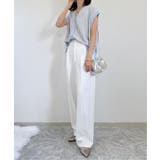 サイドボタンニットベストアンサンブル | ikka | 詳細画像5