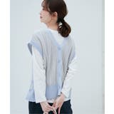 サイドボタンニットベストアンサンブル | ikka | 詳細画像2