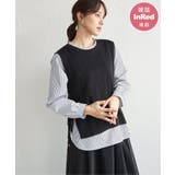 ブラック | 【雑誌InRed11月号掲載】ニットベストブラウスセット  | ikka 