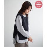 ネイビーブルー | 【雑誌InRed11月号掲載】ニットベストブラウスセット  | ikka 