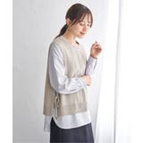 【2点セット】ニットベストブラウスセット | ikka | 詳細画像1