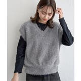 グレー | フェザーVネックベスト | ikka 