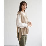 綿混サイドリボンニットベスト | ikka | 詳細画像7