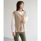 綿混サイドリボンニットベスト | ikka | 詳細画像8