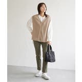 綿混サイドリボンニットベスト | ikka | 詳細画像10