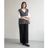 綿混サイドリボンニットベスト | ikka | 詳細画像13