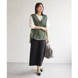 綿混サイドリボンニットベスト | ikka | 詳細画像15